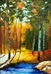 Irina Biunger, Spring in the Forest, 24*30 cm, oil on board